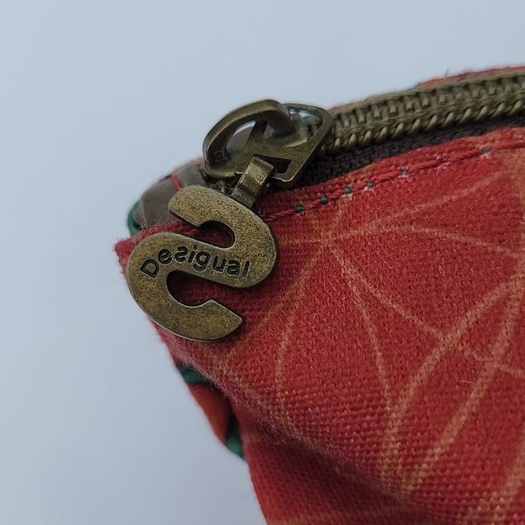 Desigual designer Crossbody Bag multi pattern green red embroidery leather - Picture 8 of 16